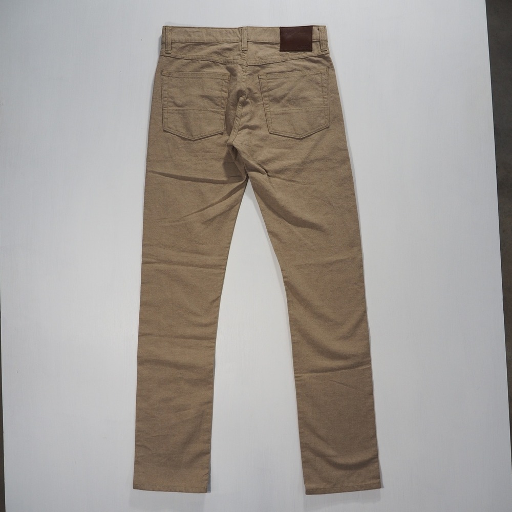 Gustin Jeans Mens 32 Tan Brown Japan Linen Chambray Five Pocket Button Fly Slim - Picture 2 of 11
